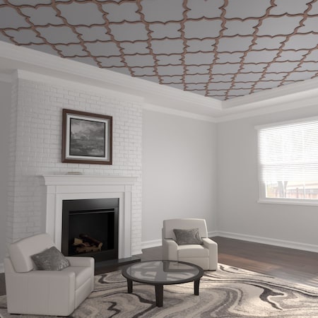 Ekena Millwork 33W x 33H x 38T Small May Decorative Fretwork Wood Ceiling Panels, Walnut CELW33X33X0375MAYWA